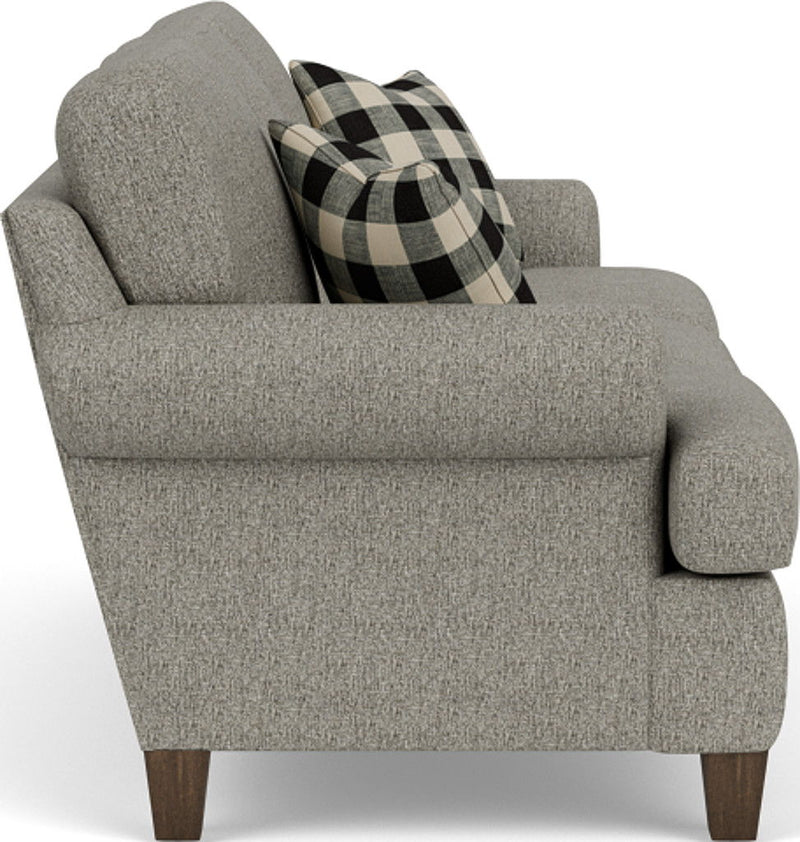 Moxy - Fabric Sofa, T-Shaped Seat Cushion, Curved Sock Arms