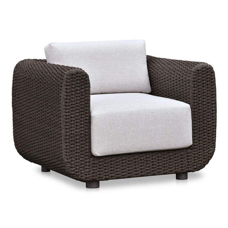 Soma - Outdoor Accent Chair - Dark Brown / White