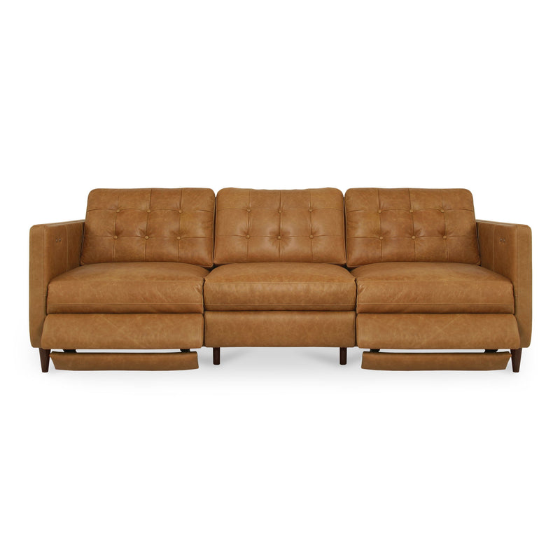 Bridgers - Leather Power Recliner Sofa - Tan