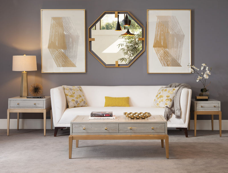 Perrine - Rectangle End Table - Silver / Gold