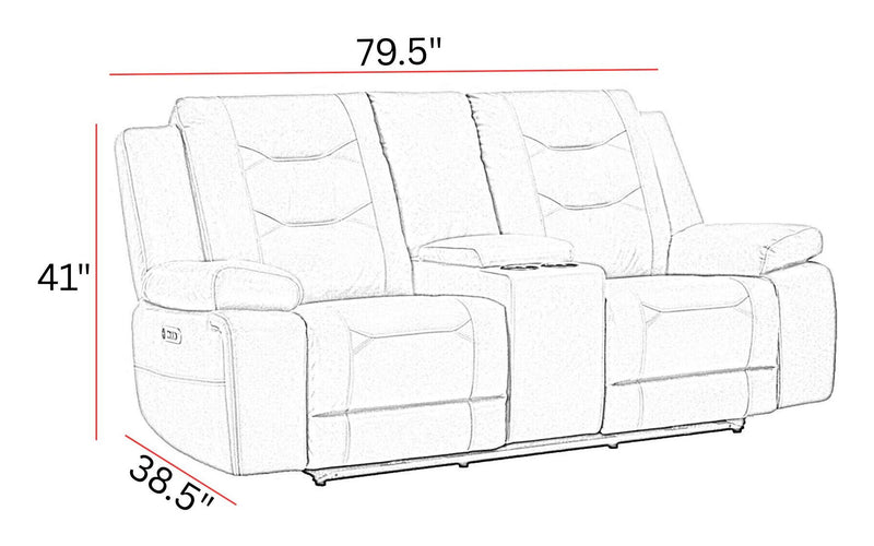 Caldwell - Power Console Loveseat