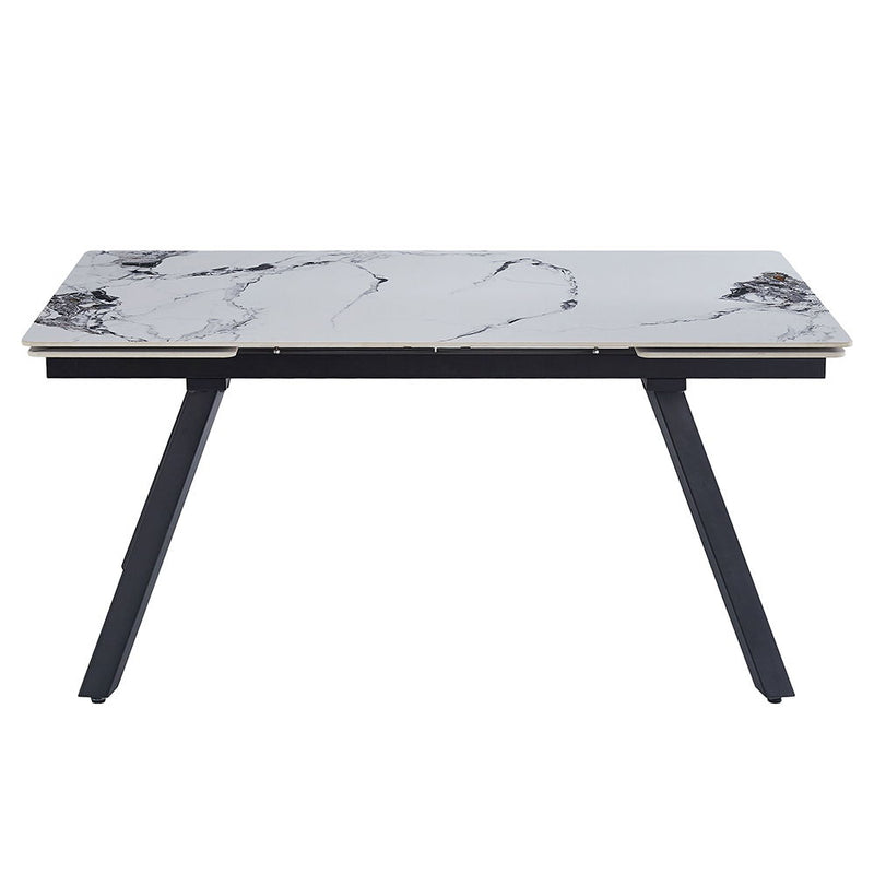 Damita - Ceramic Top Dining Table - White & Black