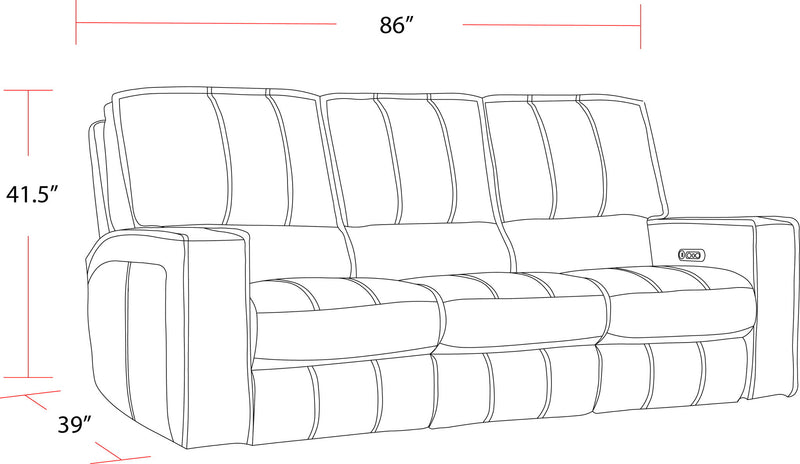 Rockford - Triple Power Reclining Reclining Sofa - Verona Saddle
