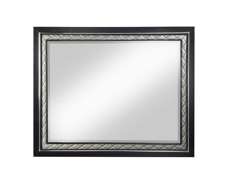 Nicola - Mirror - Silver Synthetic Leather & Black