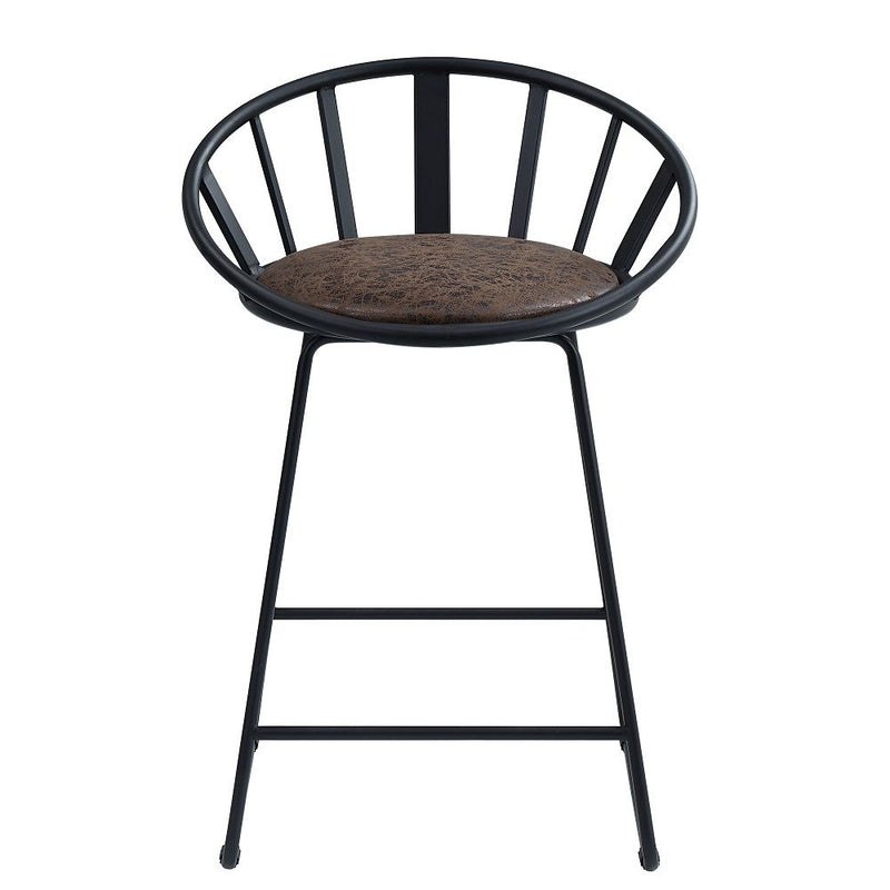 Zudora - Counter Height Chair (Set of 2) - Synthetic Leather & Black