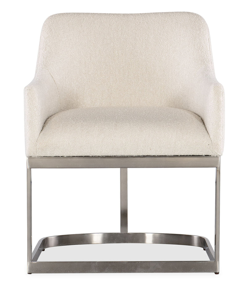 Modern Mood - Upholstered Arm Chair With Metal Base - Beige