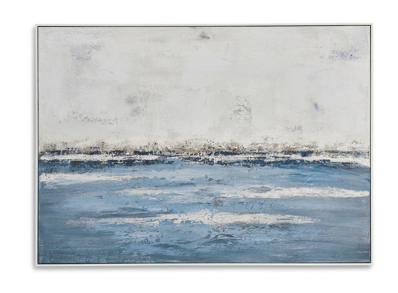 Soft Waves Canvas Art - Light Blue / Gray