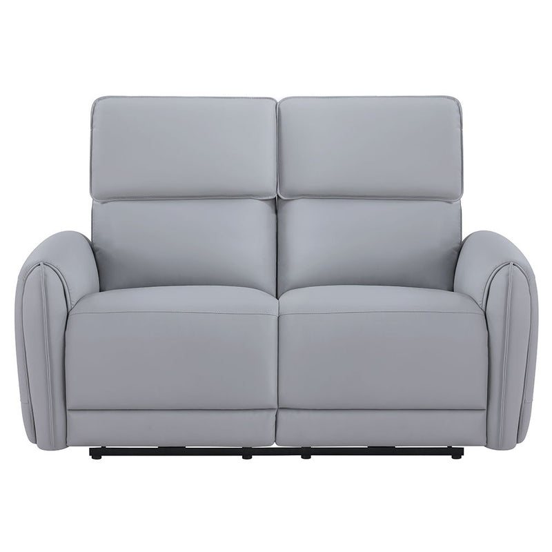 Jeromie - Power Motion Loveseat With USB Port - Gray Synthetic Leather