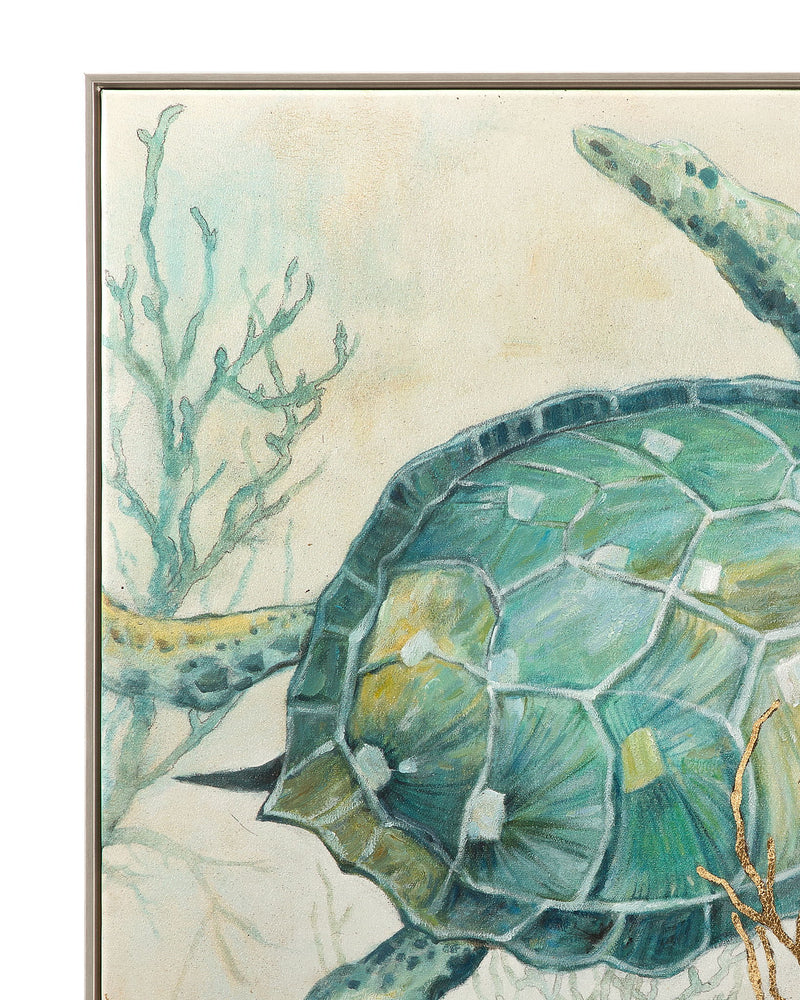 Alanton Framed Canvas - Beige / Green