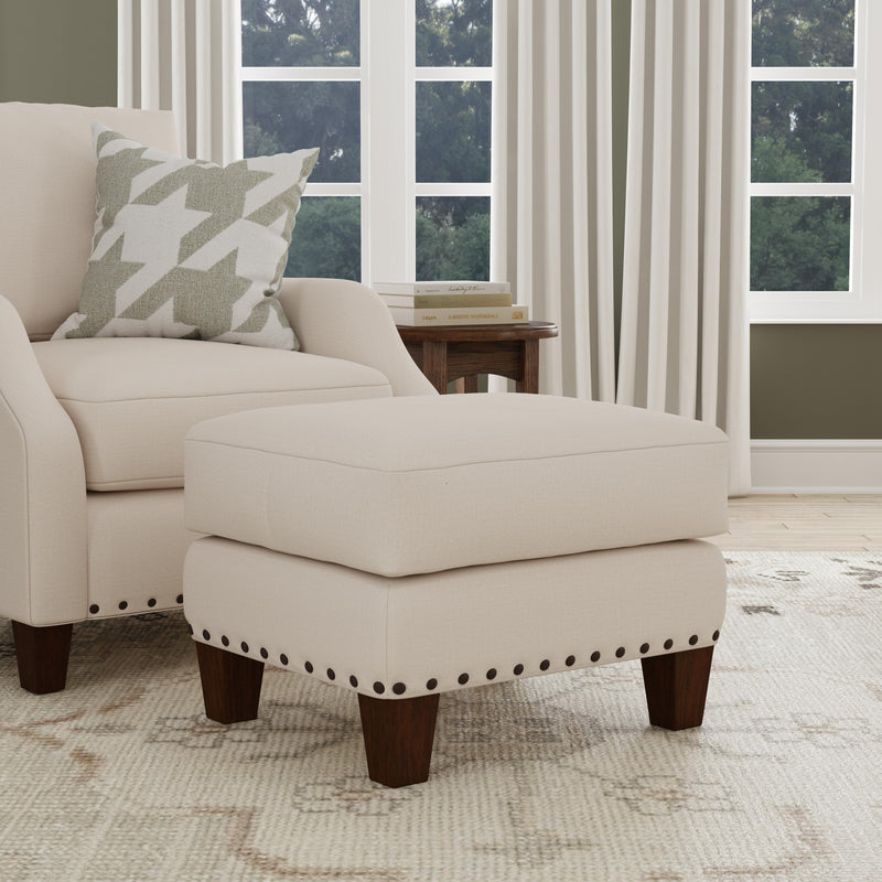 Gianna - Fabric Ottoman With Nailhead Trim