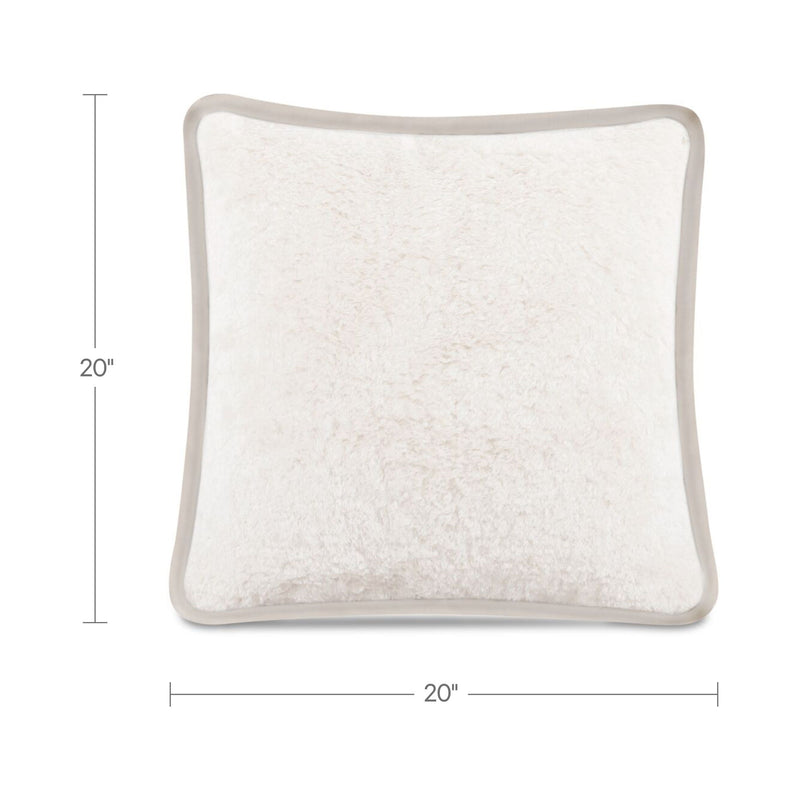 Carr - 20'' Cushion Faux Fur - Cream / White