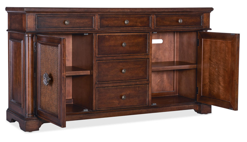 Charleston - Two Door-Six Drawer Buffet - Dark Brown