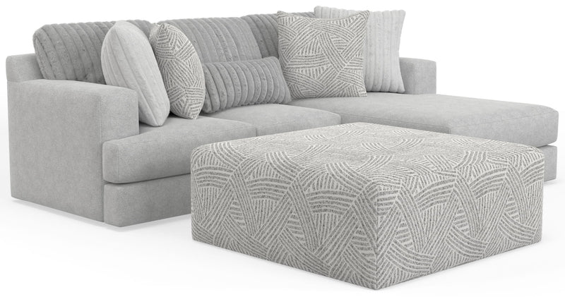 Logan - Upholstered Sectional With Comfort Coil Seating - 46" Cocktail Ottoman And Accent Pillows Included