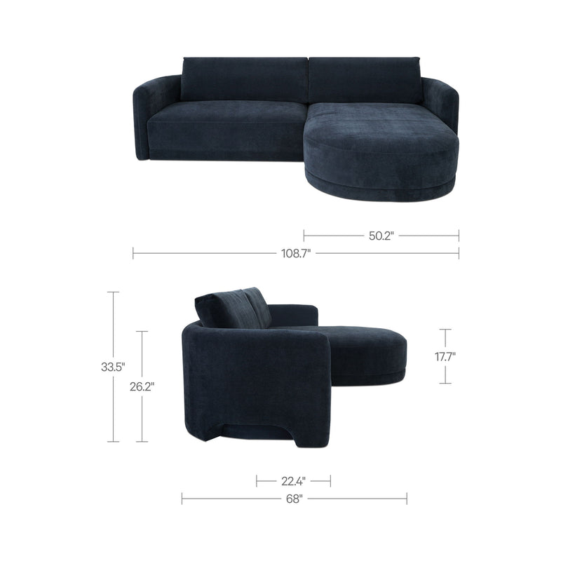 Emmy - Sectional Right - Dark Blue