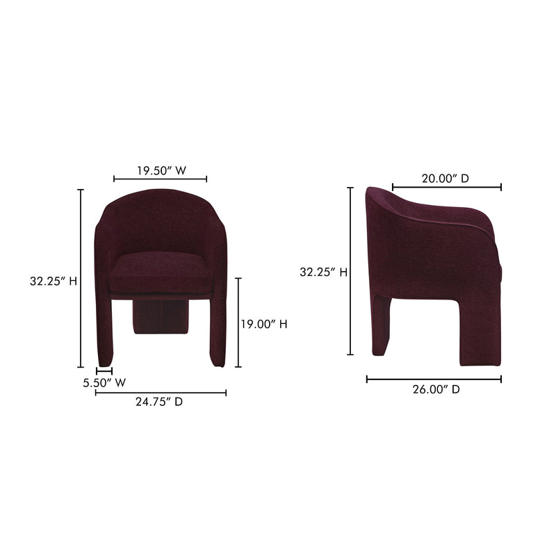 Clara - Performance Fabric Dining Chair - Plum