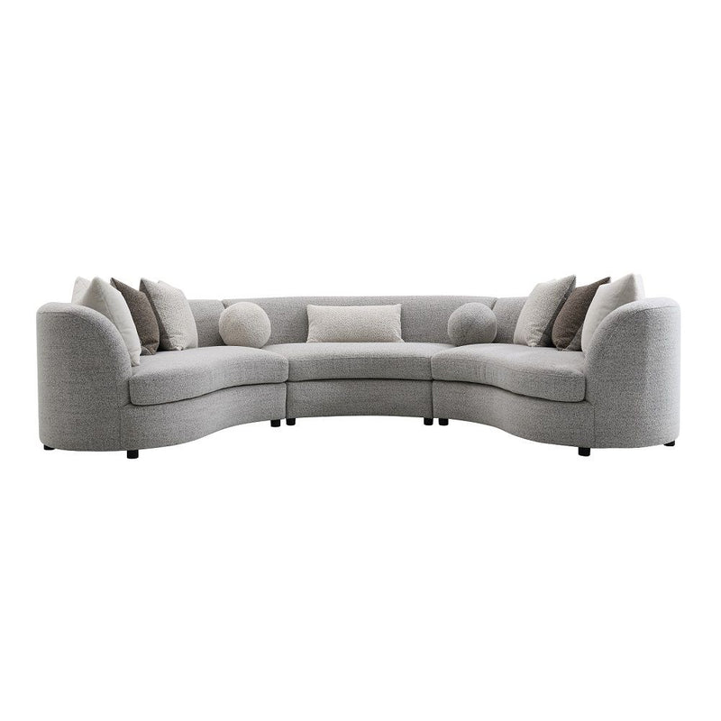 Ivria - Sectional Sofa With 9 Pillows - Gray Boucle