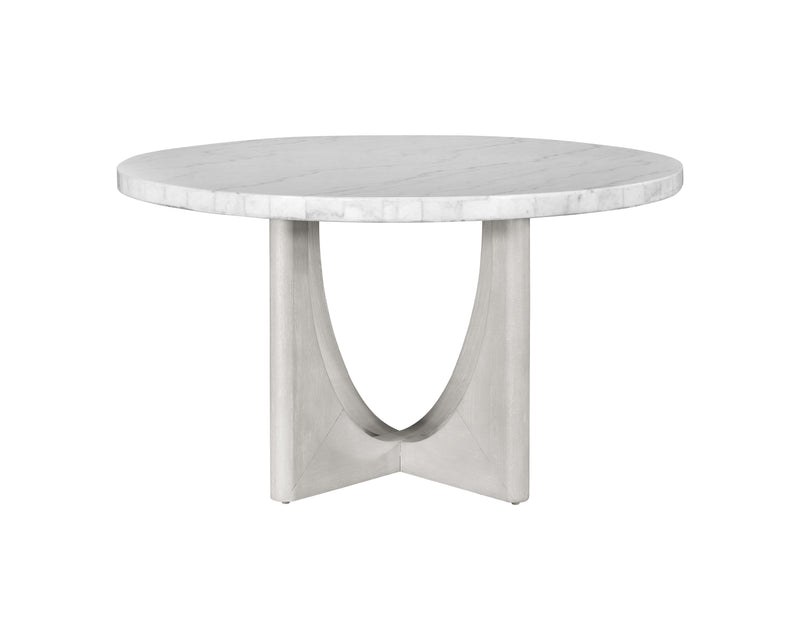 Gavin - Dining Table - Driftwood / White Marble