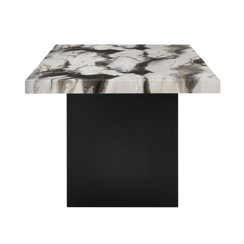Vega - Faux Marble Dining Table - White / Black