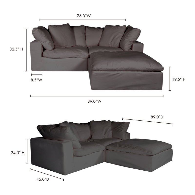 Clay - Livesmart Fabric Nook Modular Sectional - Light Gray