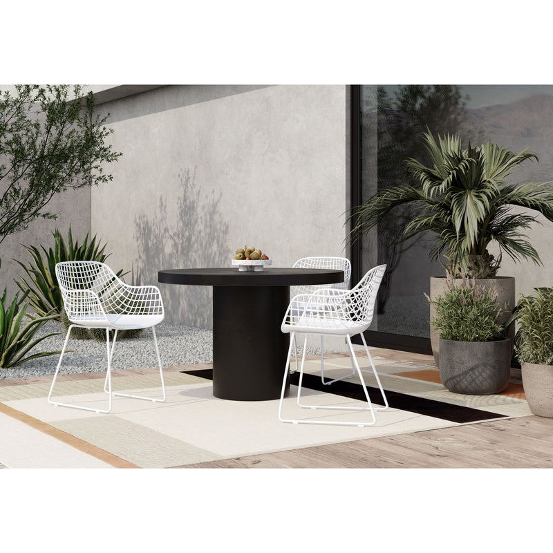 Cassius - Round Outdoor Concrete Dining Table - Black
