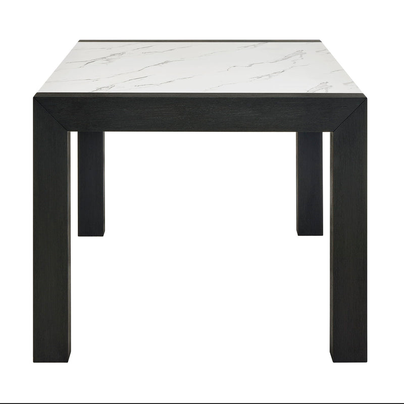 Jules - Faux Marble Dining Table - Charcoal / White