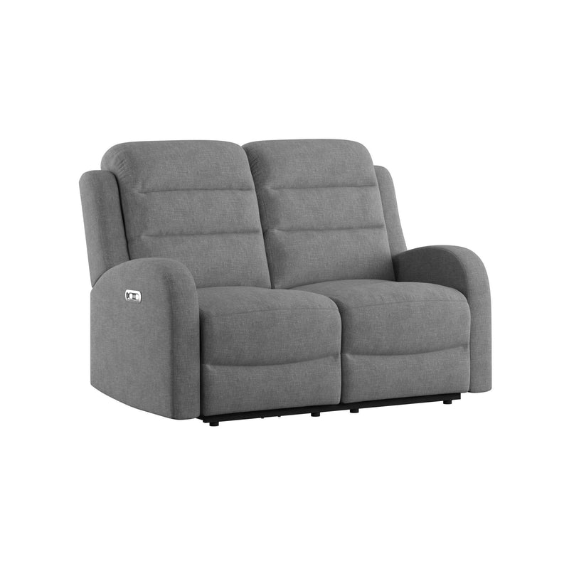 Harvey - Power Loveseat With 2 Power Headrest - Mottled Gray