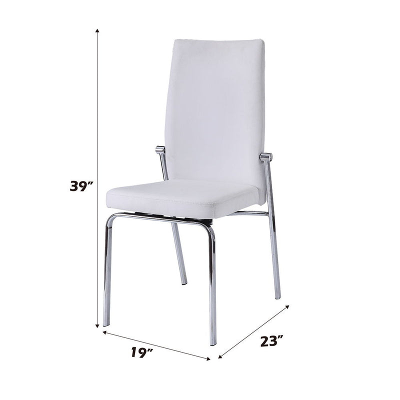 Osias - Side Chair (Set of 2) - White Synthetic Leather & Chrome