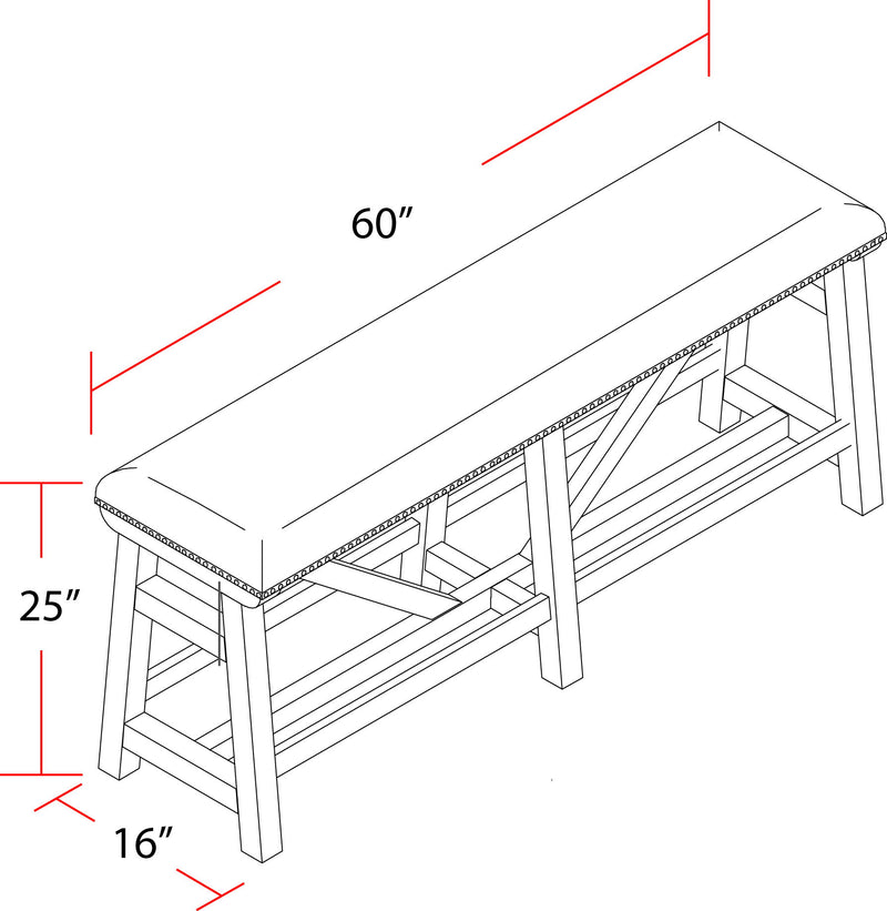 Lodge Dining - Upholstered Counter Bench - Siltstone