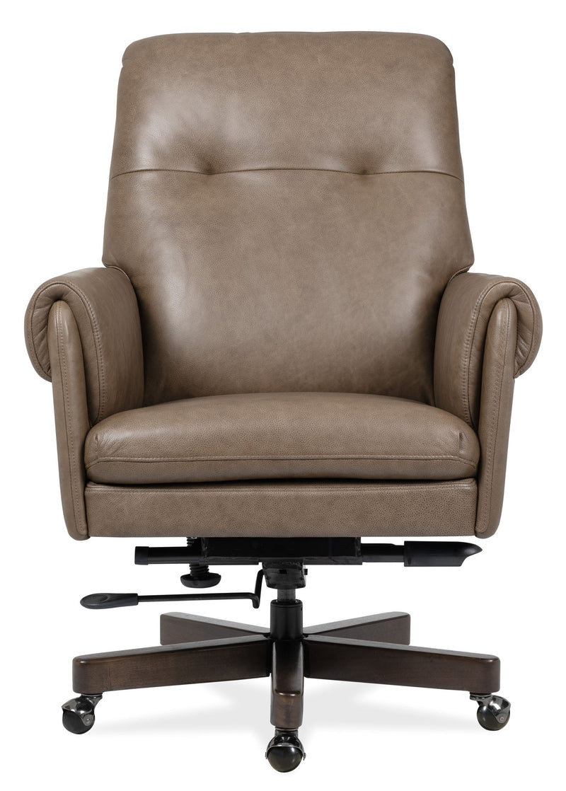 EC - Lenora Swivel Tilt Executive Chair - Dark Brown