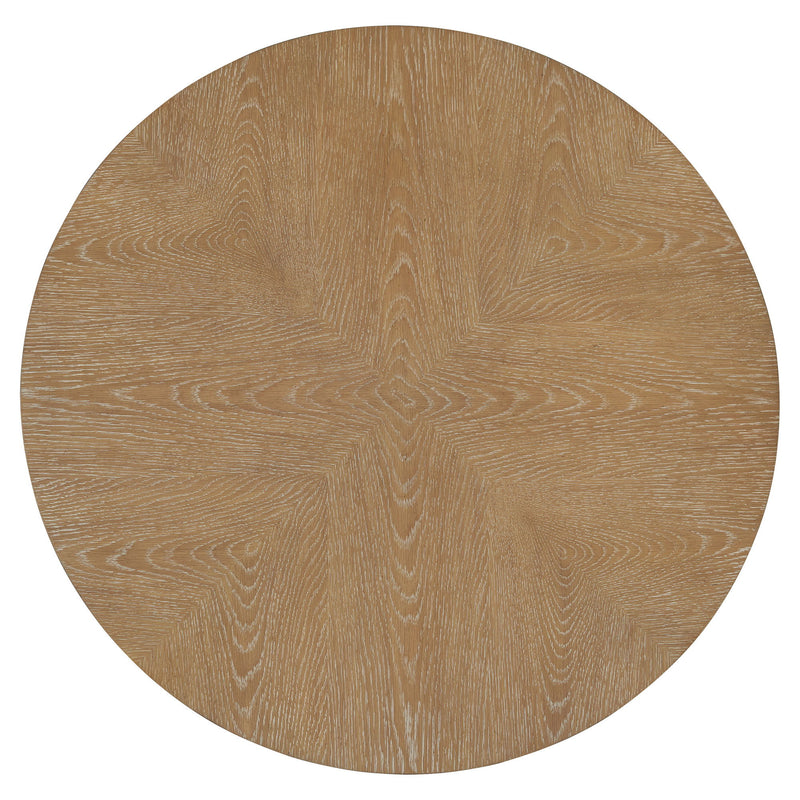 Escape - Cocktail Table Round With Shelf - Glazed Natural Oak / Black Metal Trim