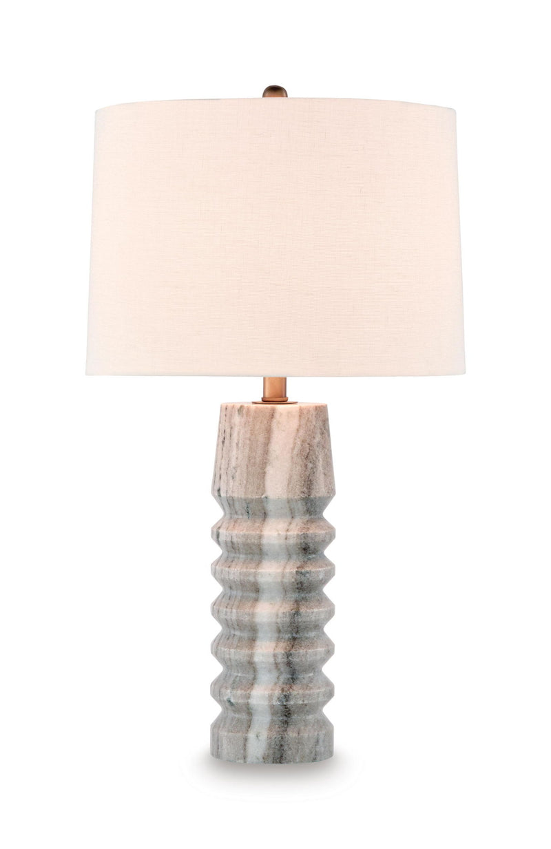 Desmont - Marble Table Lamp - White / Beige / Gray