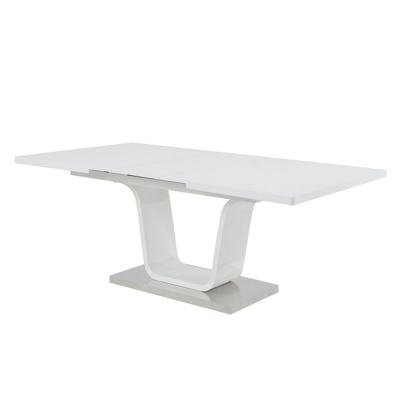 Kamaile - Dining Table With Leaf - White High Gloss