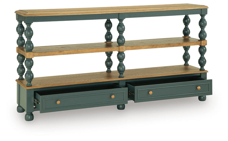 Finnworth - Console Sofa Table - Blue / Brown