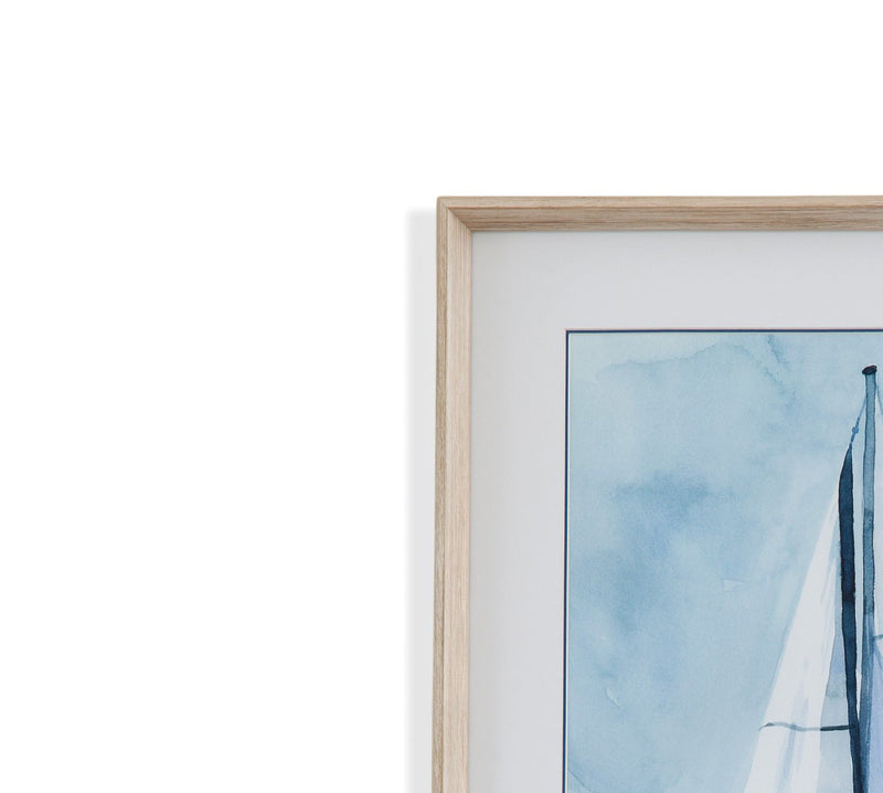 Lone Sailboat Framed Print (Set of 2) - Blue
