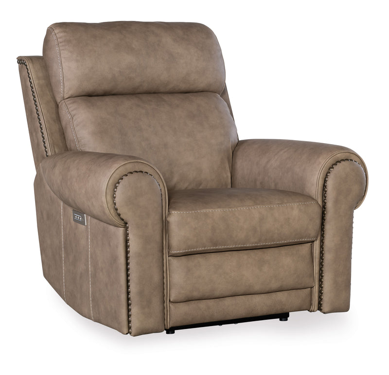 SS - Duncan Power Recliner With Power Headrest & Lumbar - Light Brown
