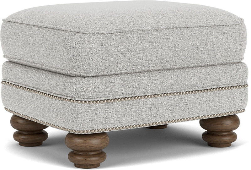 Bay Bridge - Fabric Ottoman, Nailhead Trim