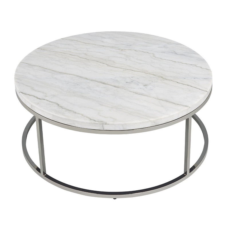 Zaidee - Coffee Table With Marble - Marble Top & Nickel