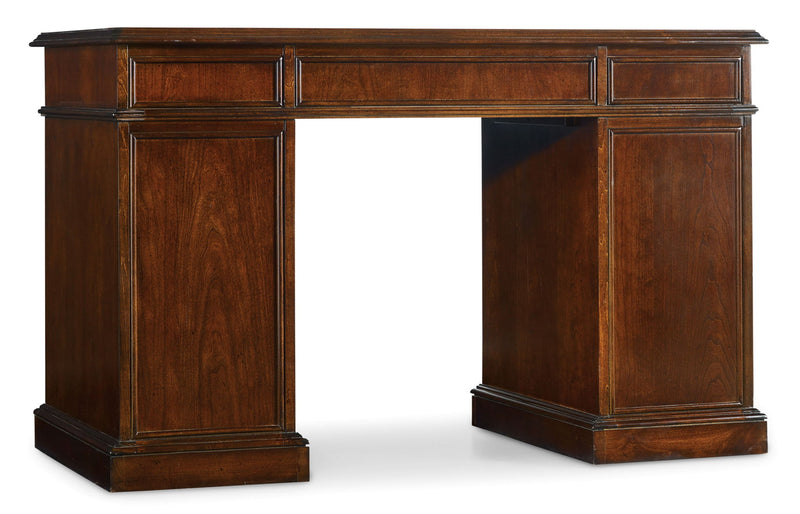 Knee-Hole Desk Bow Front - Dark Brown