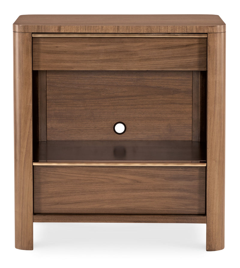Eleana - Two Drawer Nightstand - Medium Wood