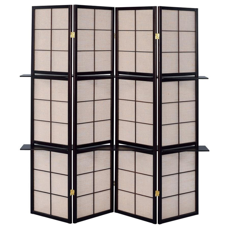 Iggy - 4-Panel Room Divider Folding Shoji Screen - Cappuccino