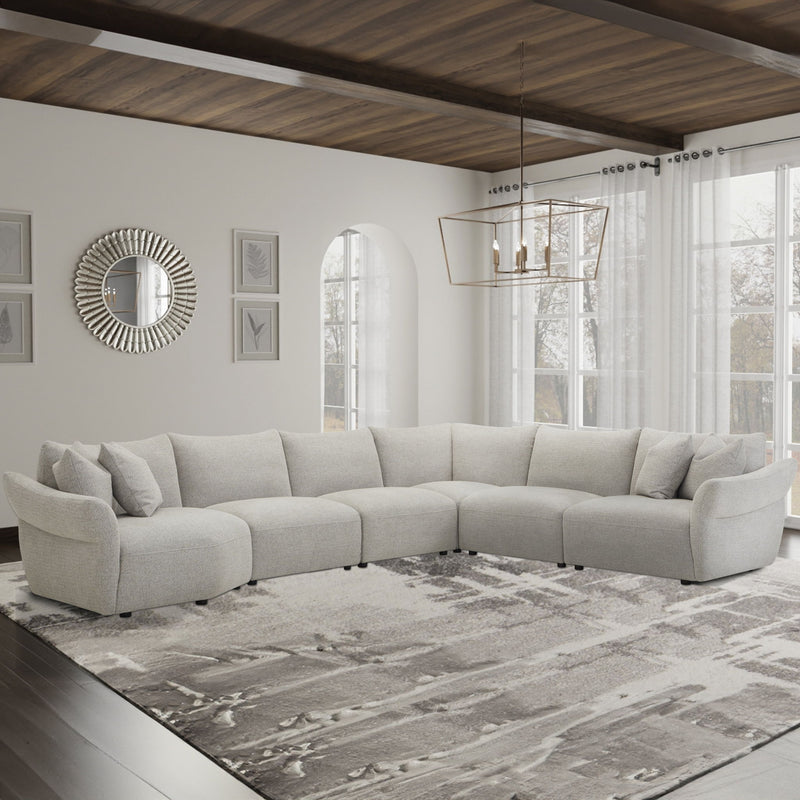 Playful - 6 Piece Modular Sectional - Canes Cobblestone