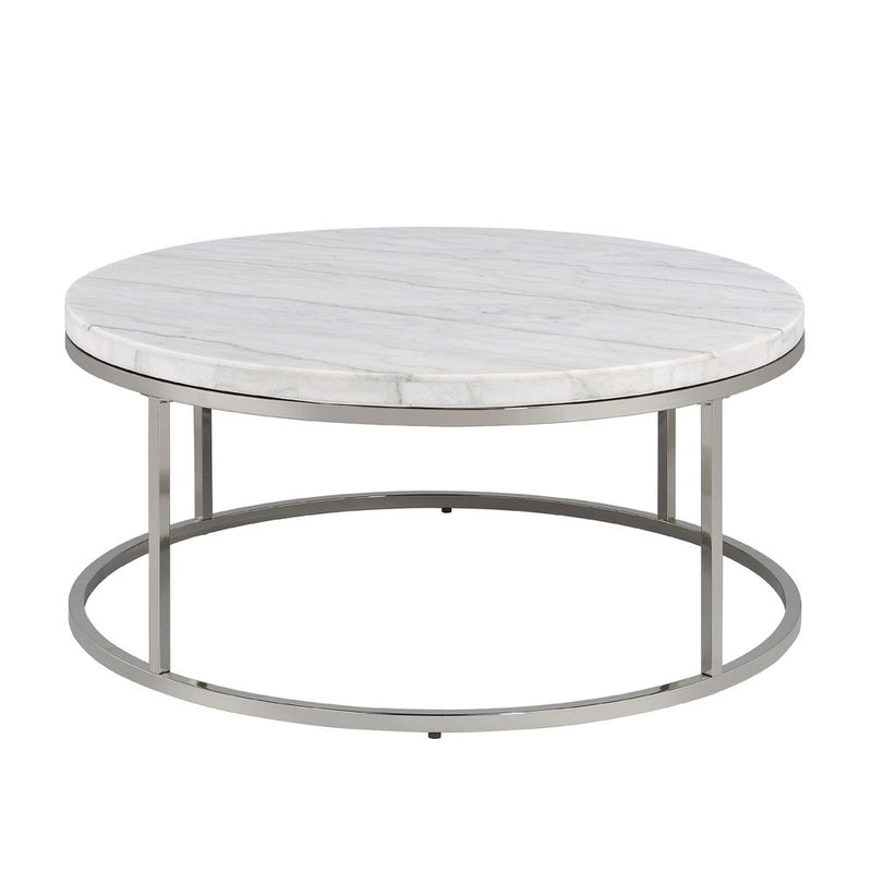 Zaidee - Coffee Table With Marble - Marble Top & Nickel