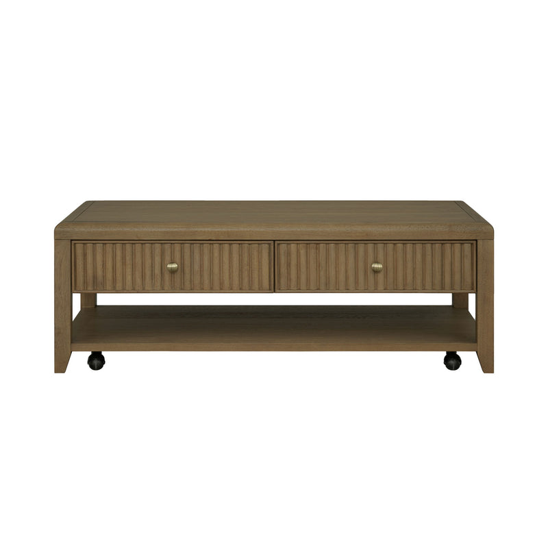 Reed - Rectangular Coffee Table With Casters - Driftwood Oak