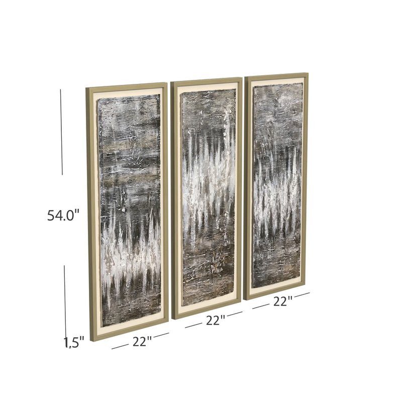 Estatic Canvas Art (Set of 3) - Dark Gray