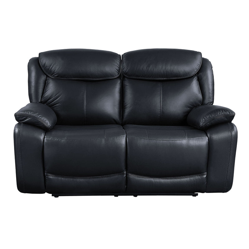 Ralorel - Motion Loveseat - Black Top Grain Leather