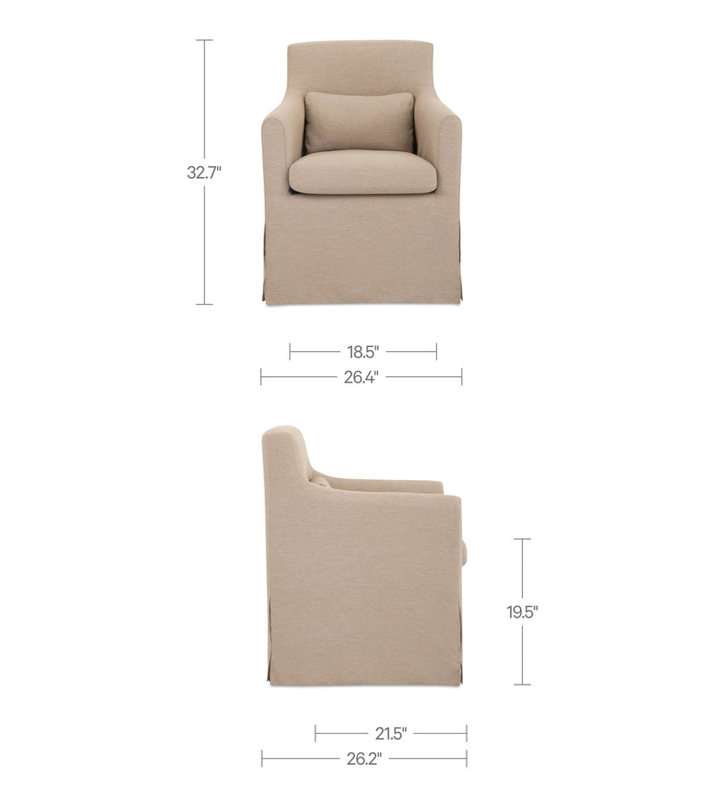 Lydia - Outdoor Slipcover Dining Chair - Light Brown