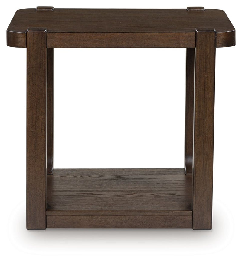 Breckington - Rectangular End Table - Dark Brown