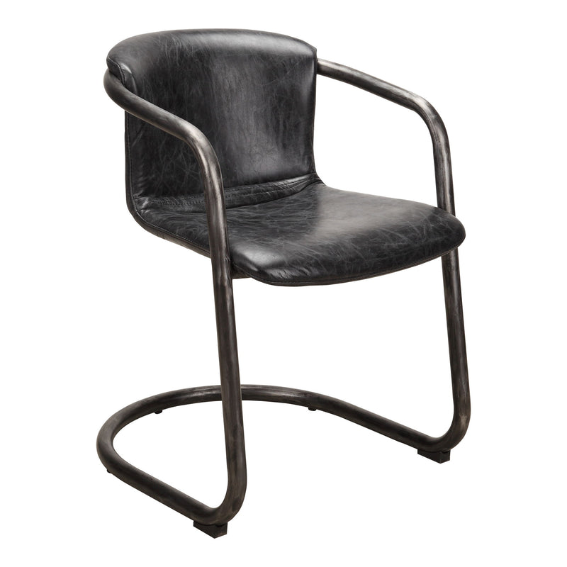 Freeman - Leather Dining Chair (Set of 2) - Onyx Black