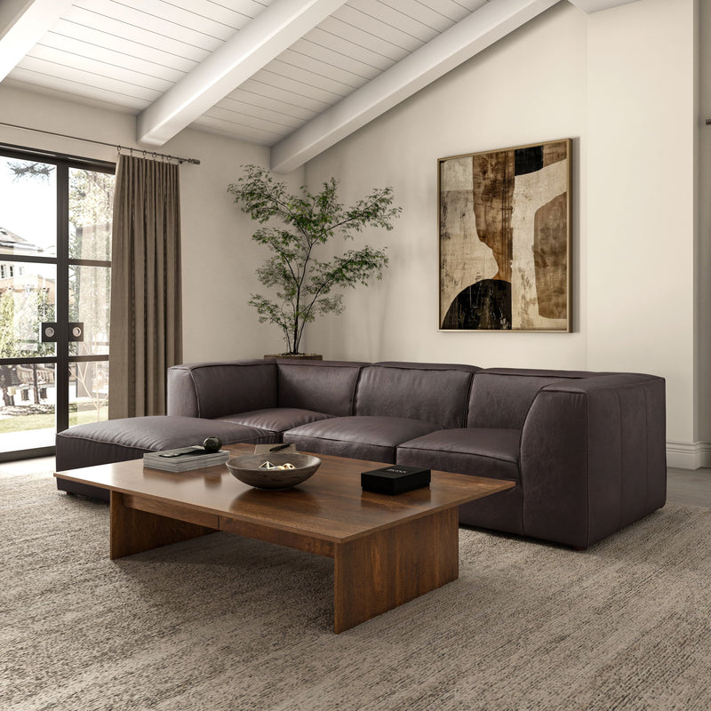Form - Classic L-Shaped Modular Sectional - Espresso Brown