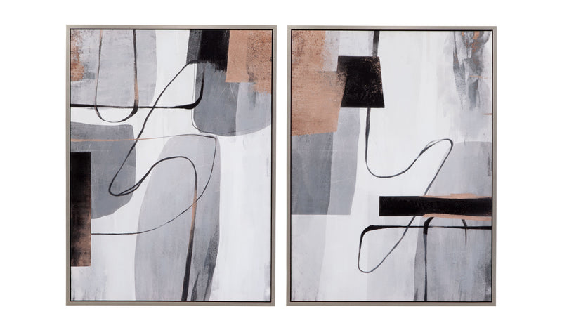 Standards Canvas Art (Set of 2) - Pearl Silver